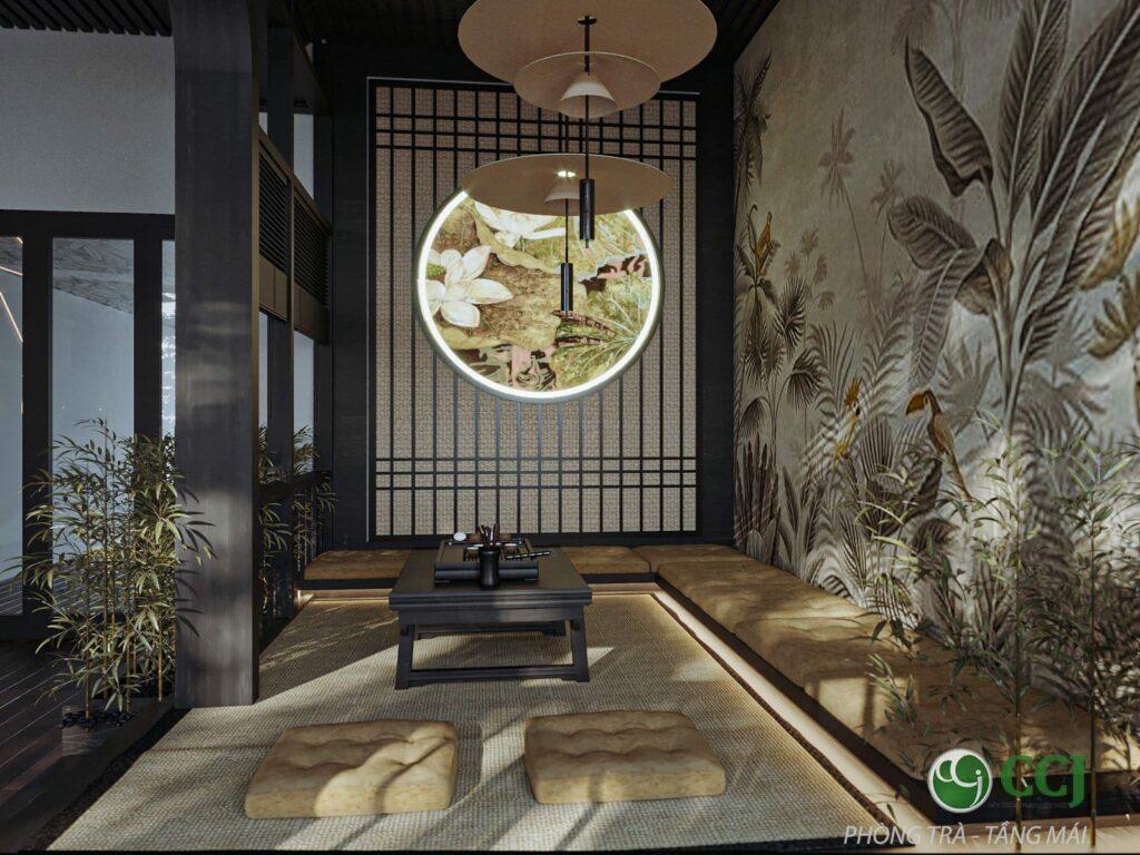 Nội thất phòng trà theo phong cách Nhật Bản